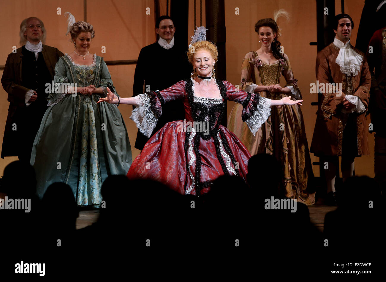 Broadway opening night for Amazing Grace at the Nederlander Theatre - Curtain Call.  Featuring: Elizabeth Ward Land Where: New York City, New York, United States When: 16 Jul 2015 Stock Photo