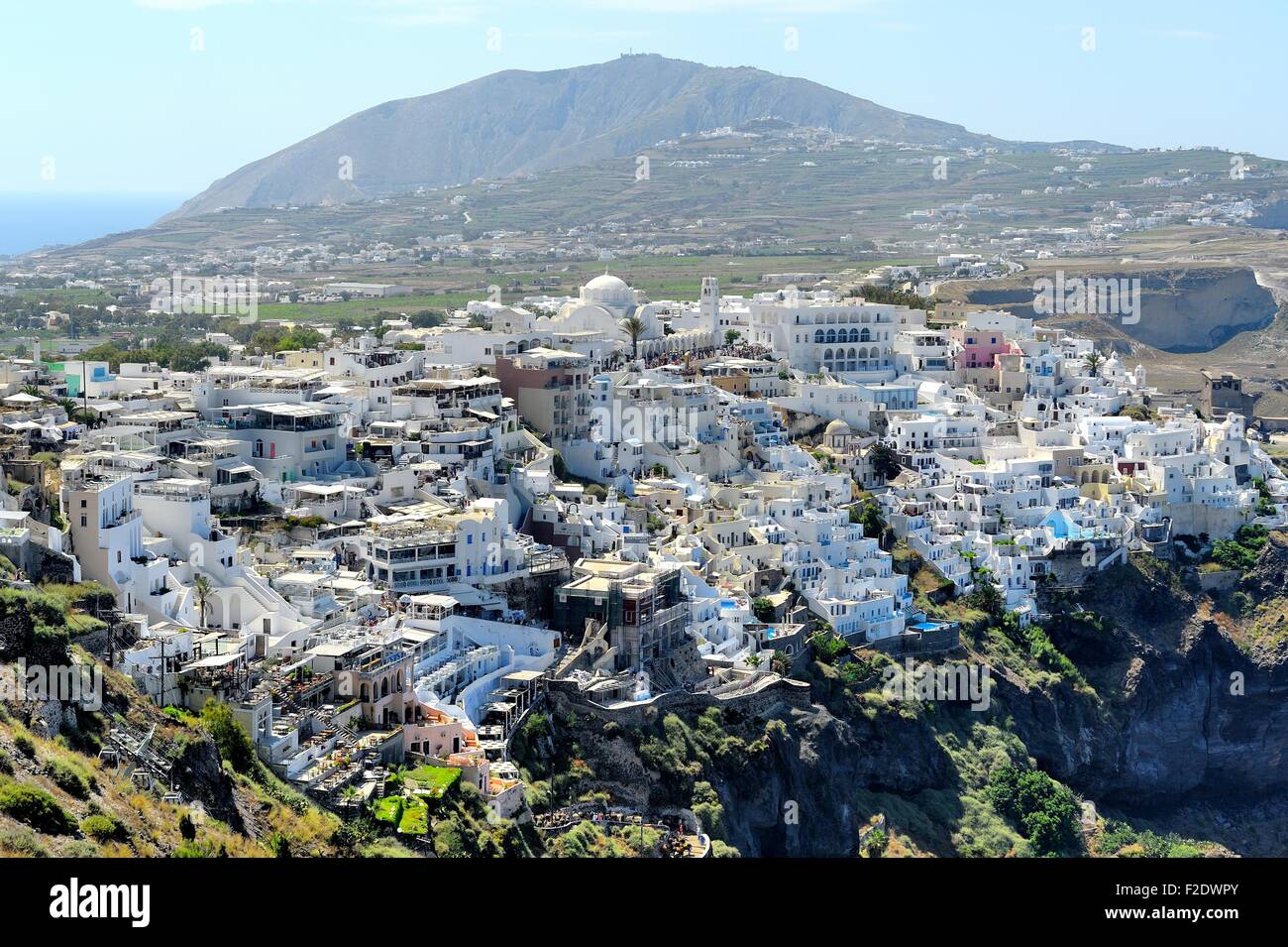 Fira the capital city on the island of Santorini Greece Stock Photo