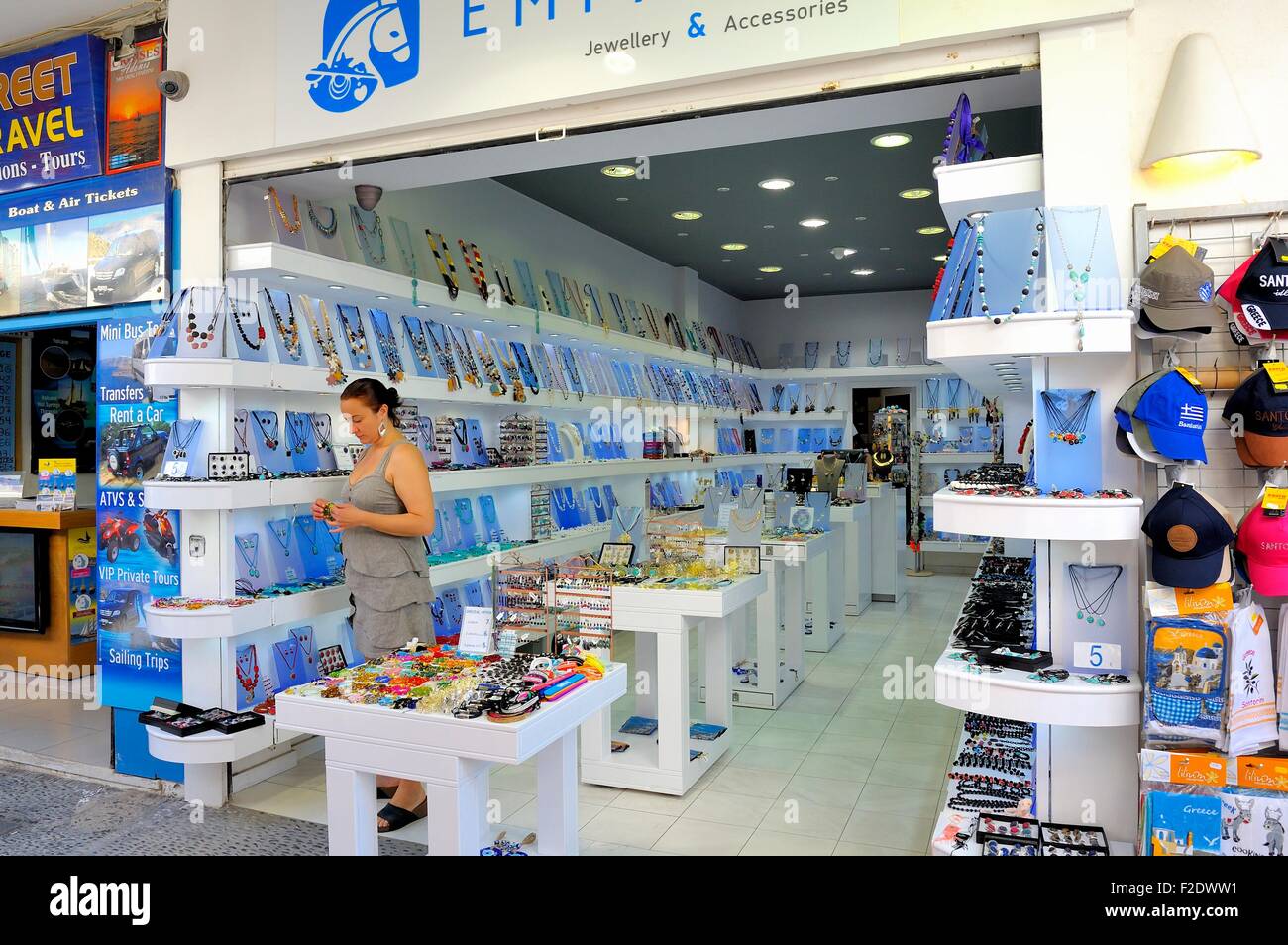 Jewellery and accessories shop Fira Santorini Greece Stock Photo Alamy