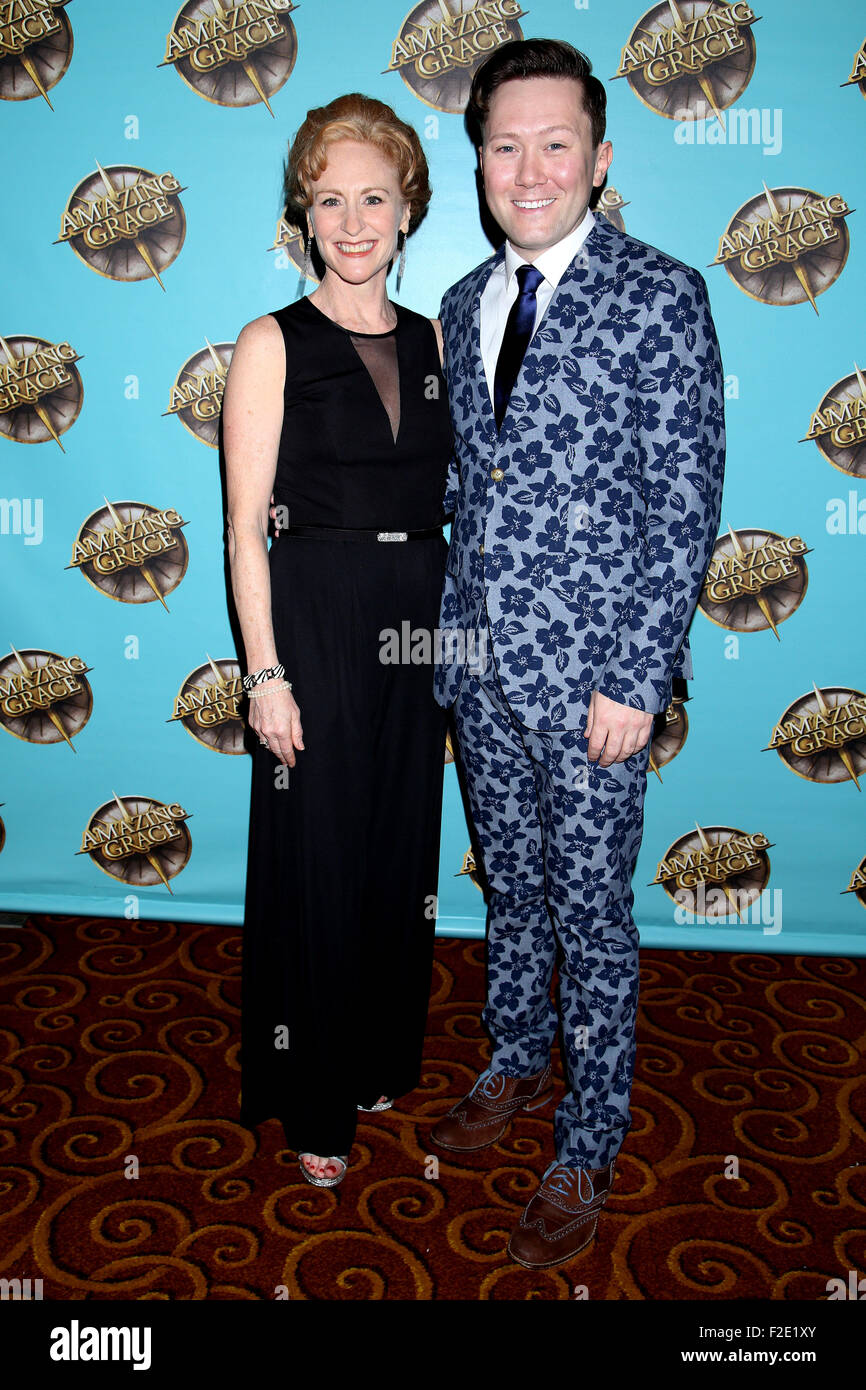 Broadway opening night party for Amazing Grace at Gotham Hall - Arrivals.  Featuring: Elizabeth Ward Land, Stanley Bahorek Where: New York City, New York, United States When: 16 Jul 2015 Stock Photo