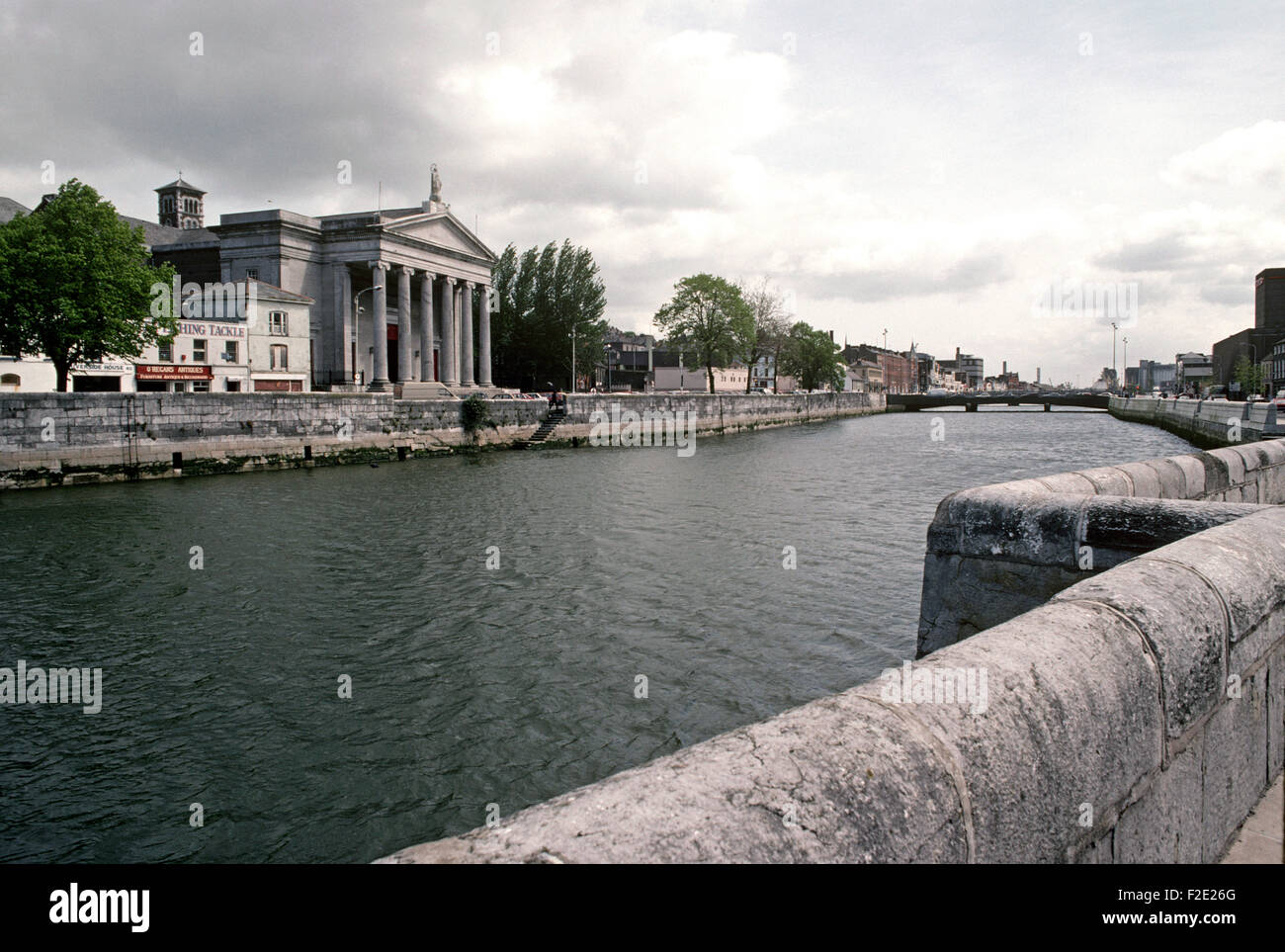 River Lee embankment, Cork City, referred to in James Joyce 'A Portrait of the Artist as a Young Man', Ireland Stock Photo