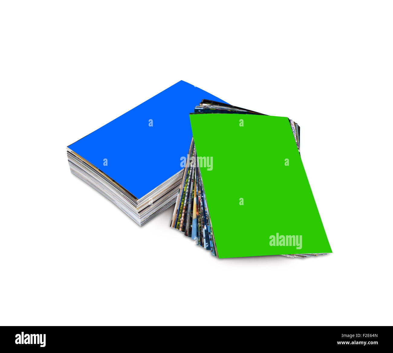 Stack of the customizable photos isolated on a white background Stock ...