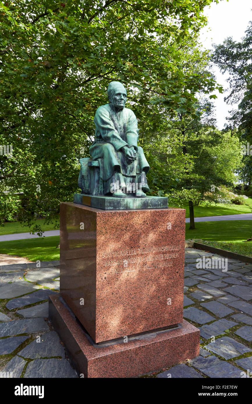 Statue of the Finnish oral folk poet Larin Paraske, Helsinki Finland Stock Photo