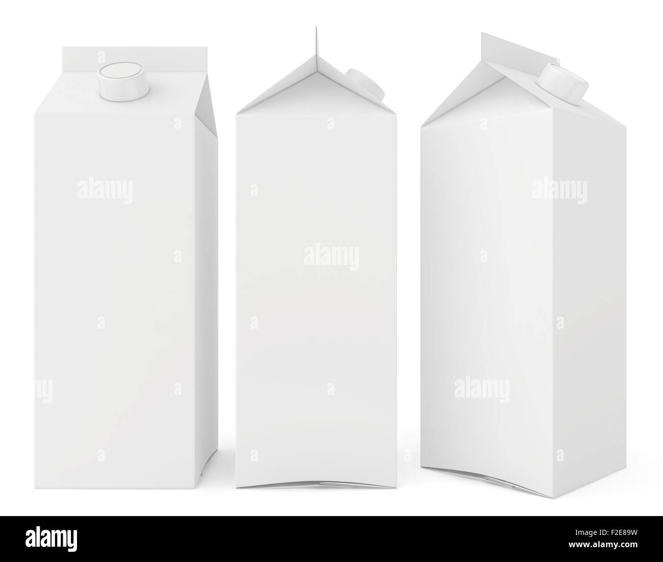 Milk cartons isolated on white background. 3d render Stock Photo