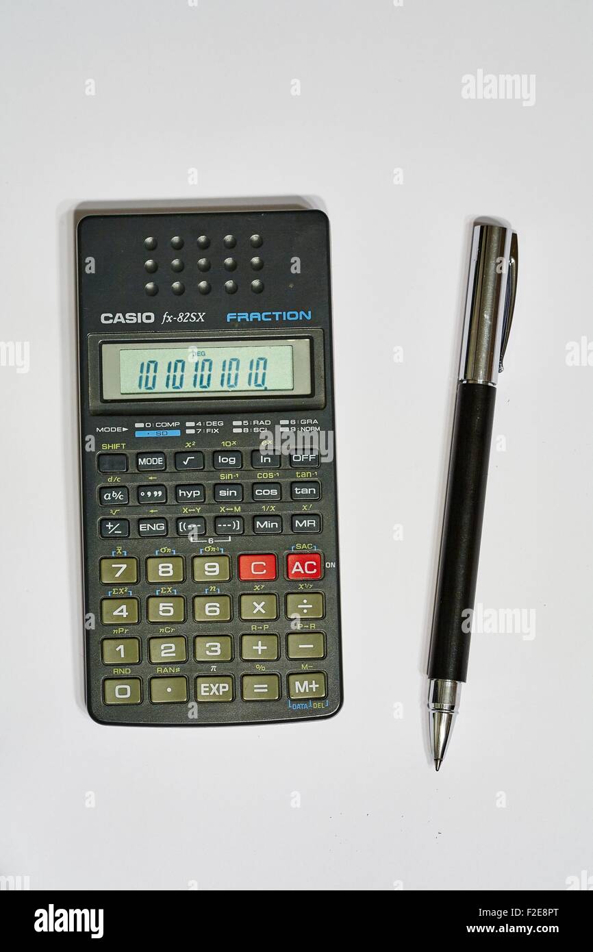 Scientific Calculator as used in High School and Tertiary Education Stock Photo