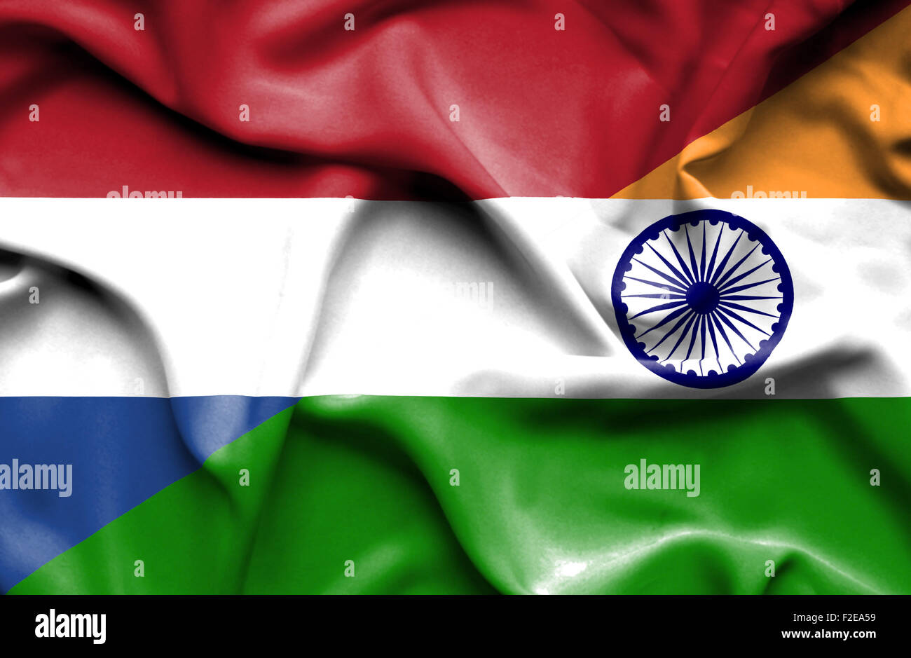 Waving flag of India and Stock Photo Alamy