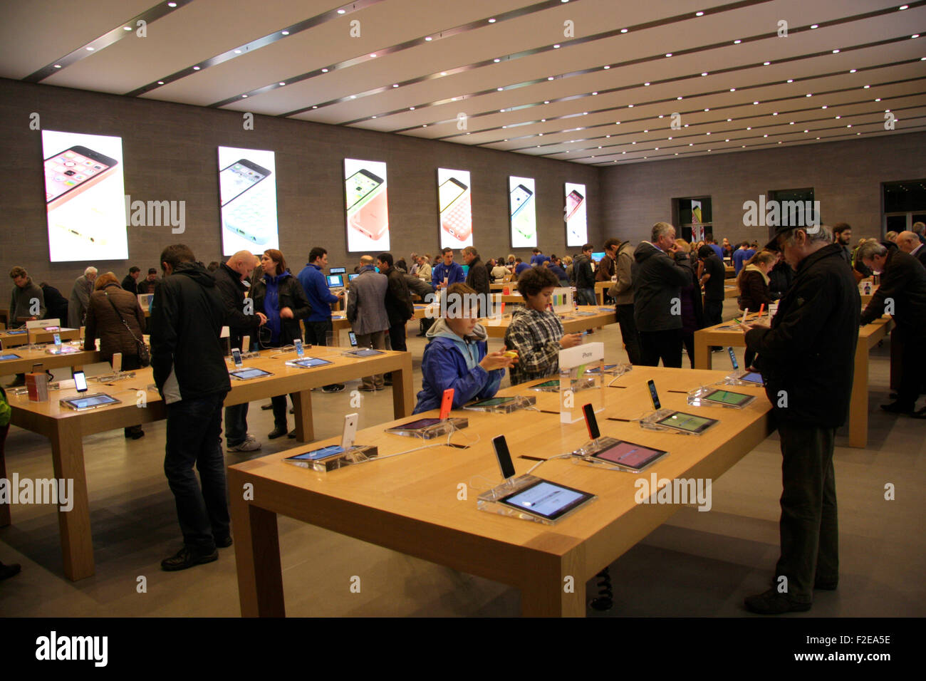 NOVEMBER 8, 2013 - BERLIN: the Apple Store at the Kurfuerstendamm in Berlin. Stock Photo