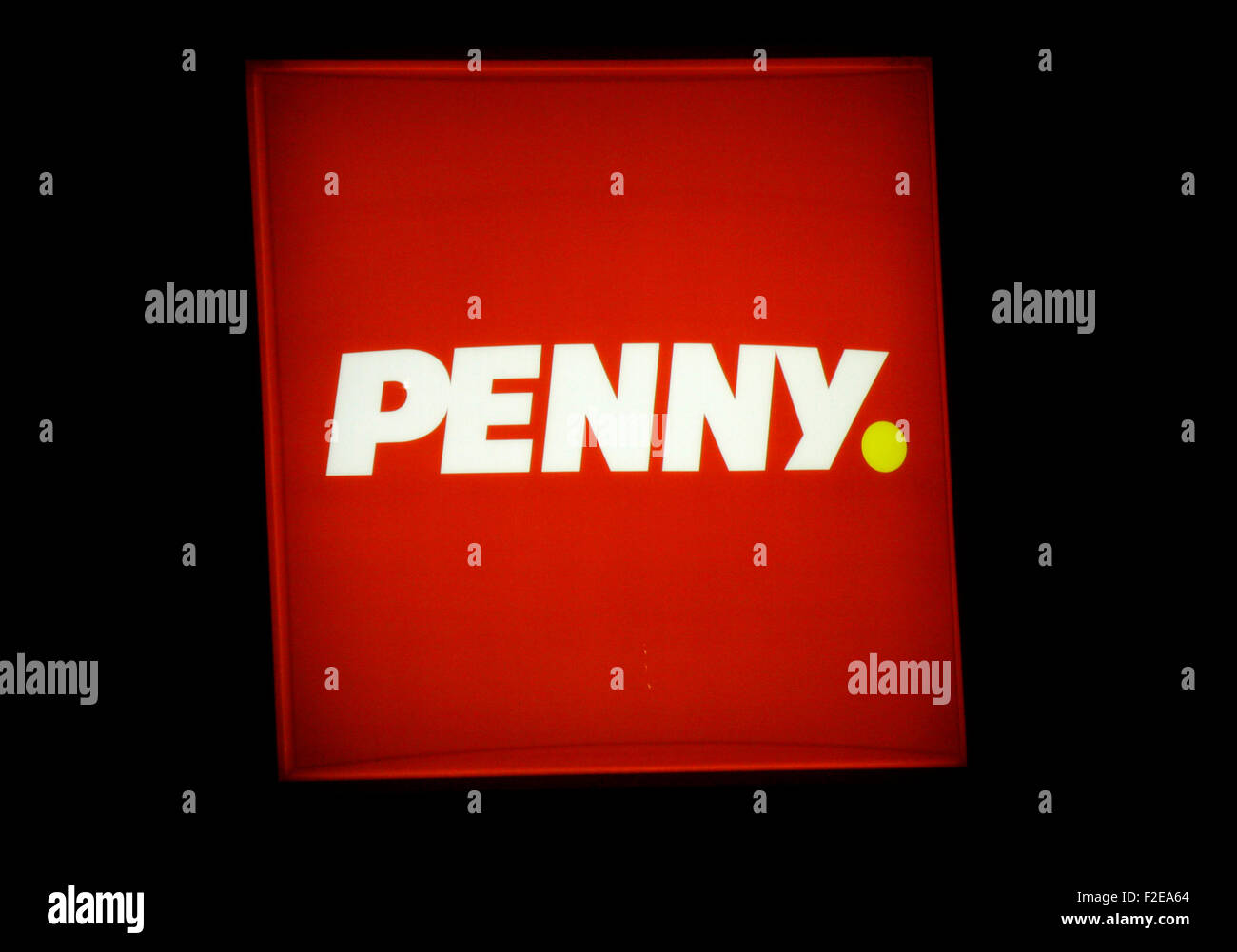 NOVEMBER 2013 - BERLIN: brands: the logo of the discounter 'Penny', Berlin. Stock Photo