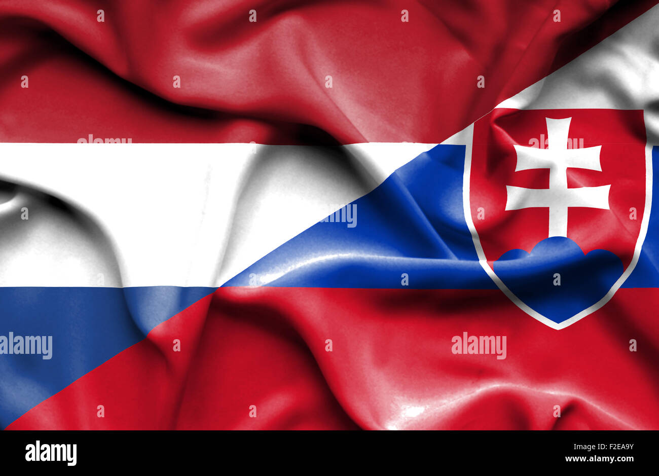 Waving flag of Slovakia and Stock Photo Alamy
