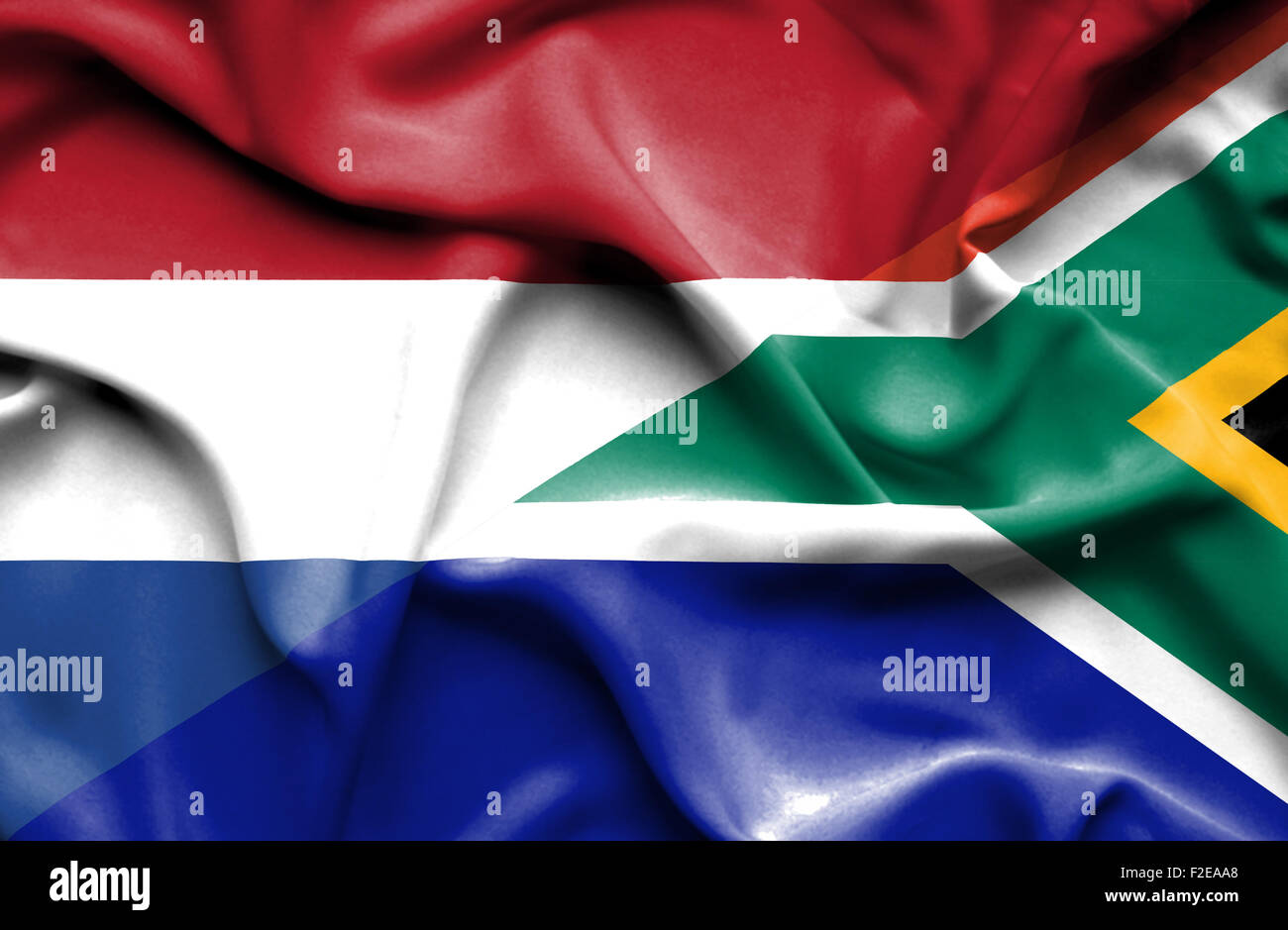 Waving flag of South Africa and Stock Photo - Alamy
