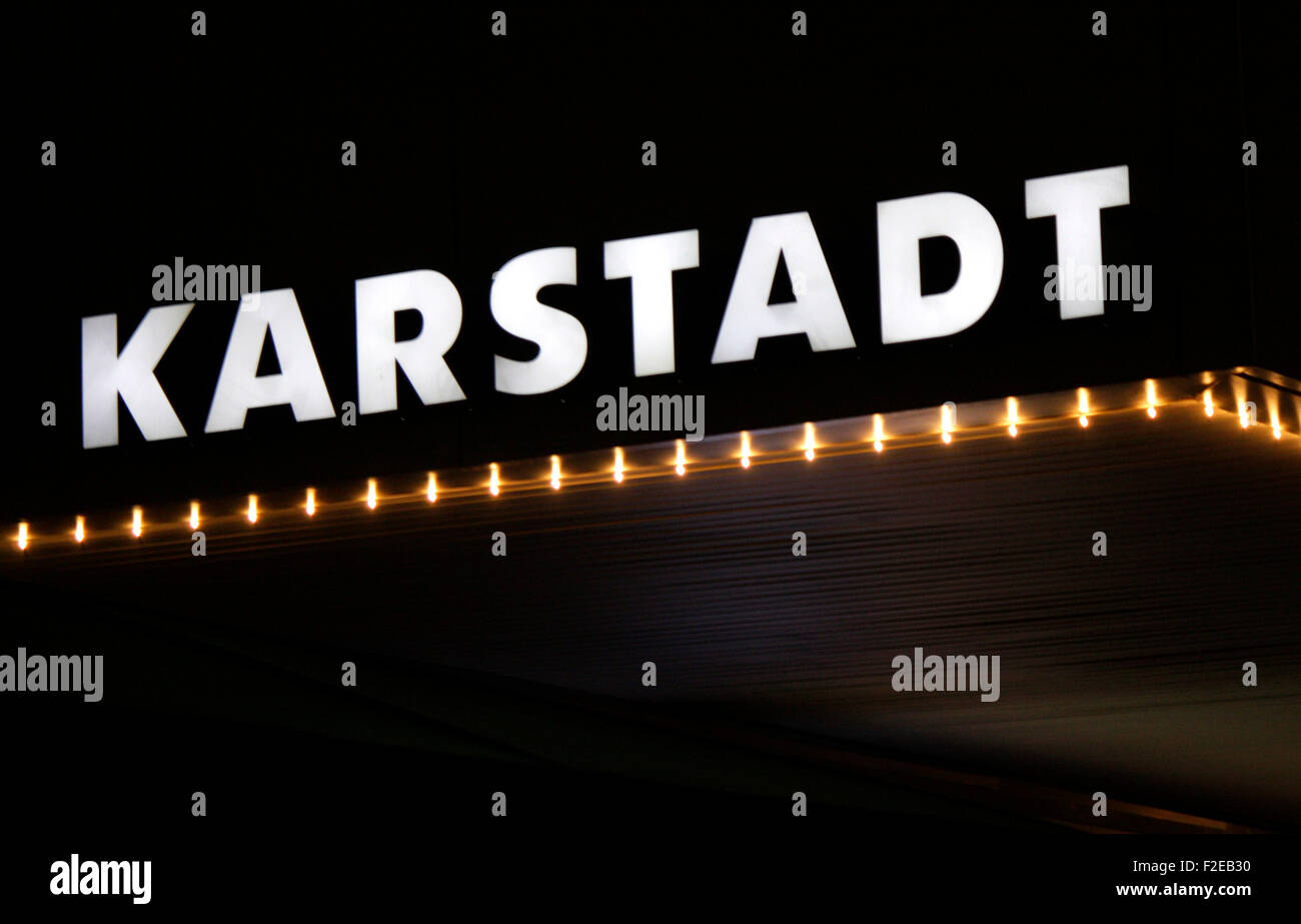NOVEMBER 2013 - BERLIN: brands: the logo of the German department store chain 'Karstadt', Berlin. Stock Photo