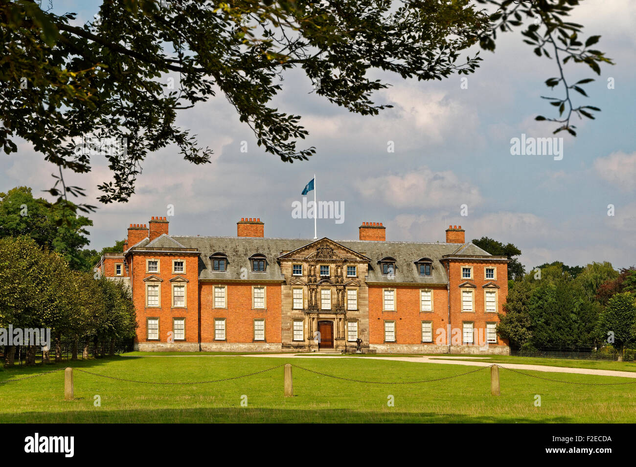 Dunham Massey Hall, Dunham Park, Altrincham, Trafford, Greater Manchester.(formerly Cheshire). Late seat of The Lord Stamford. Stock Photo