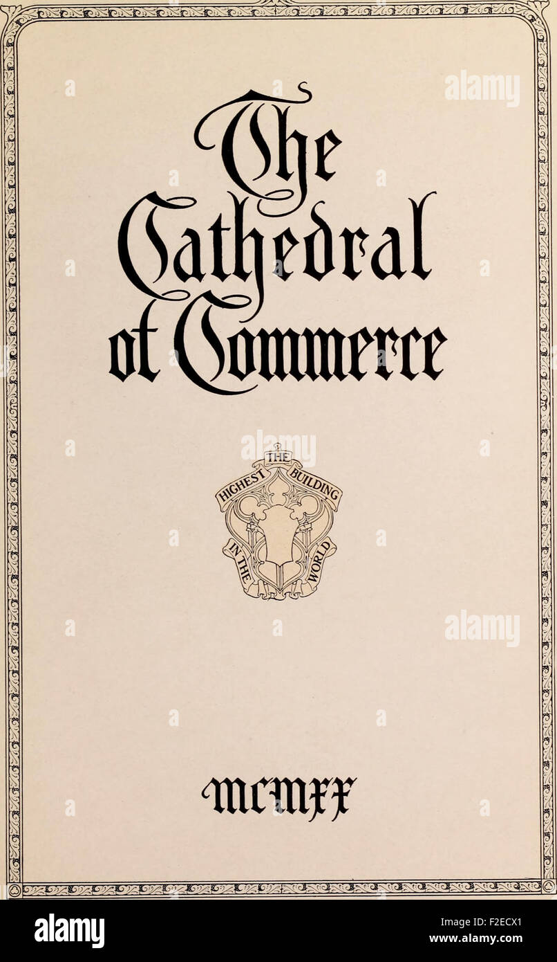 Cathedral of commerce. (1921) Stock Photo