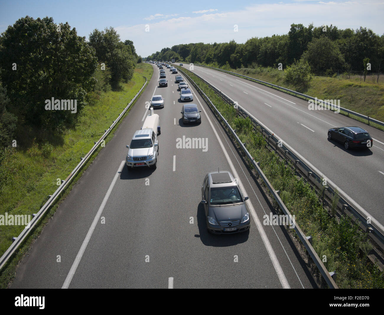 In France there is an efficient system of autoroutes or motorways most of which are toll roads Stock Photo