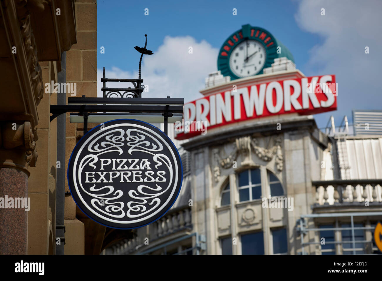 PizzaExpress (Pizza Express) at the Corn Exchange in Exchange Square Manchester UK   Pictured exterior UK Great Britain British Stock Photo