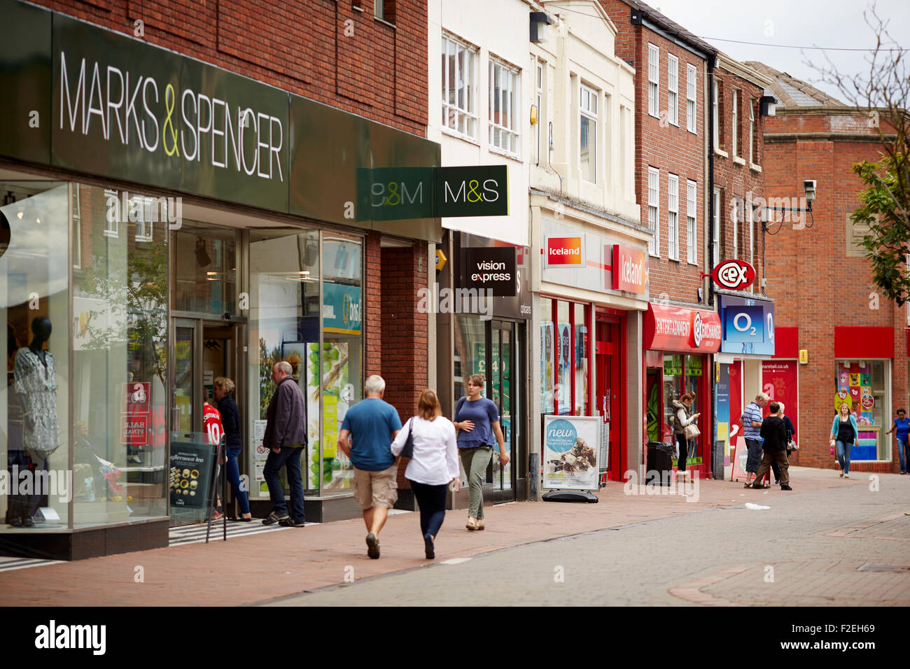 Mill Street shopping area of Macclesfield in Cheshire UK UK Great