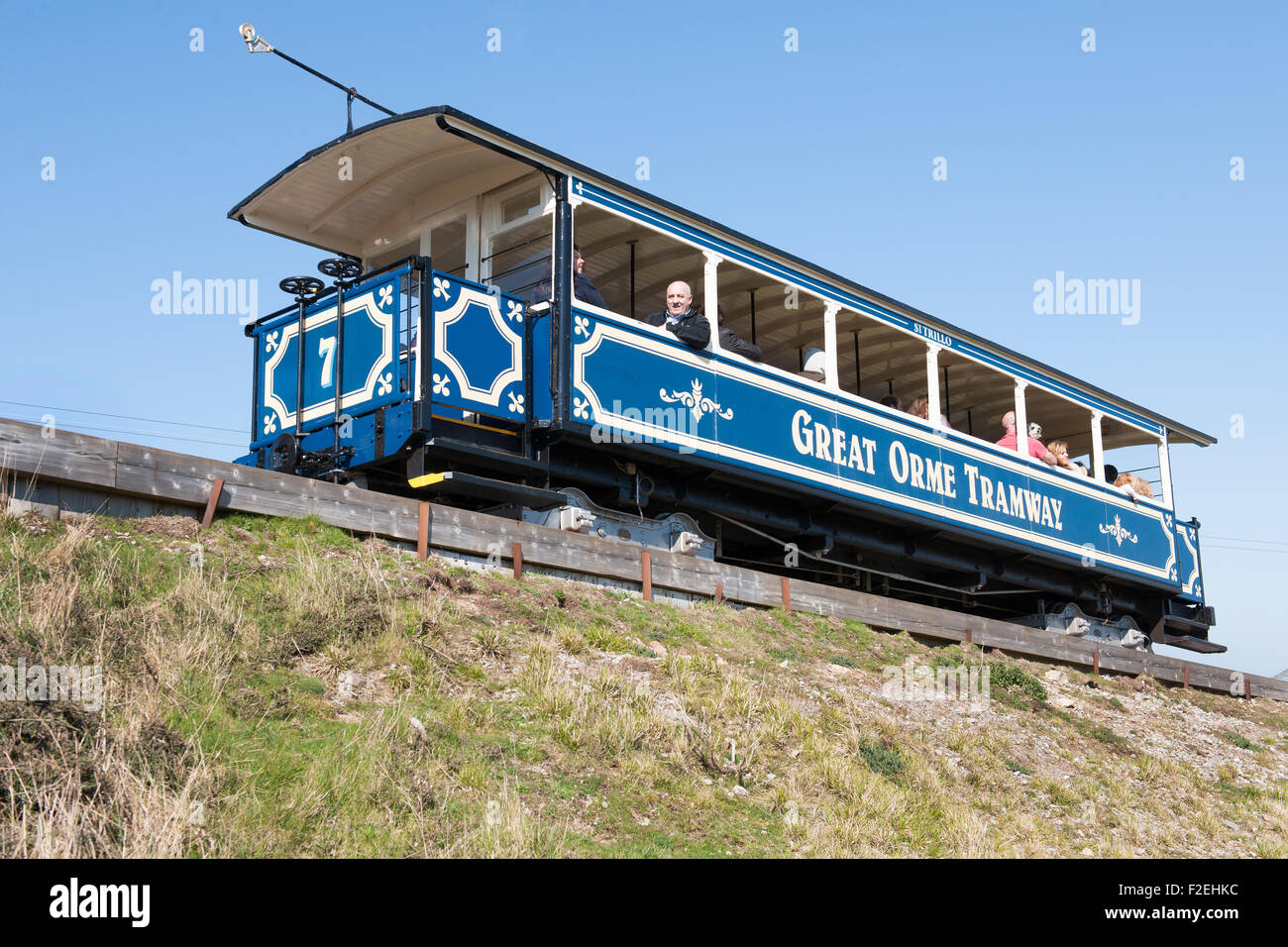 Tram 7, Great Orme Tramway, Llandudno, North Wales, Uk Stock Photo - Alamy