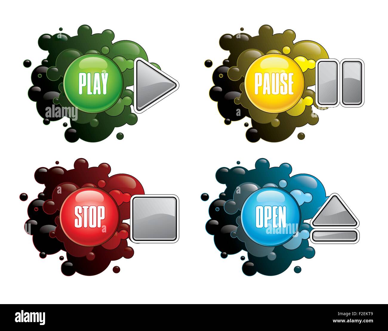 audio icons set Stock Vector Image & Art Alamy