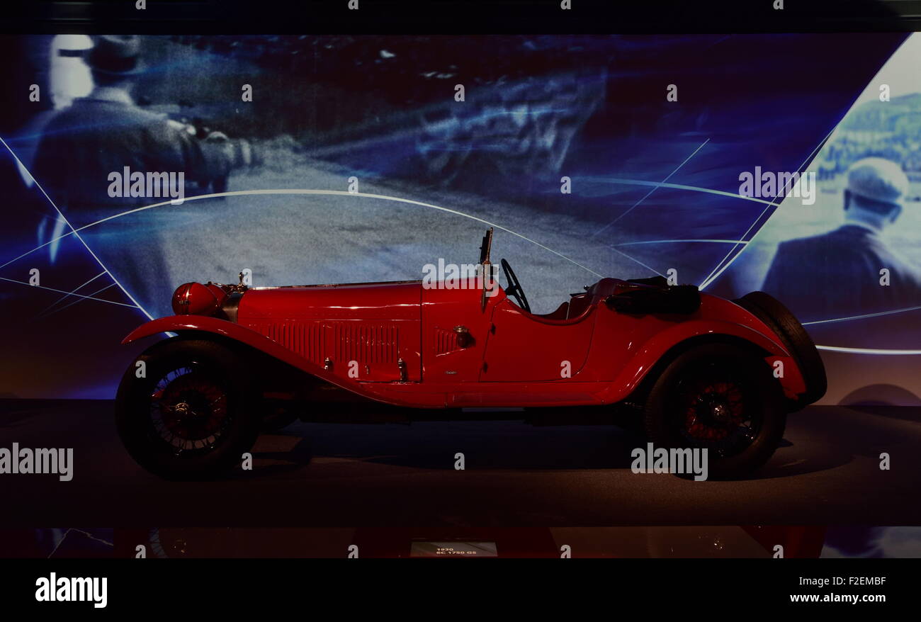 1930 8C 1750 Gran Premio at the Alfa Romeo museum in Arese. Stock Photo