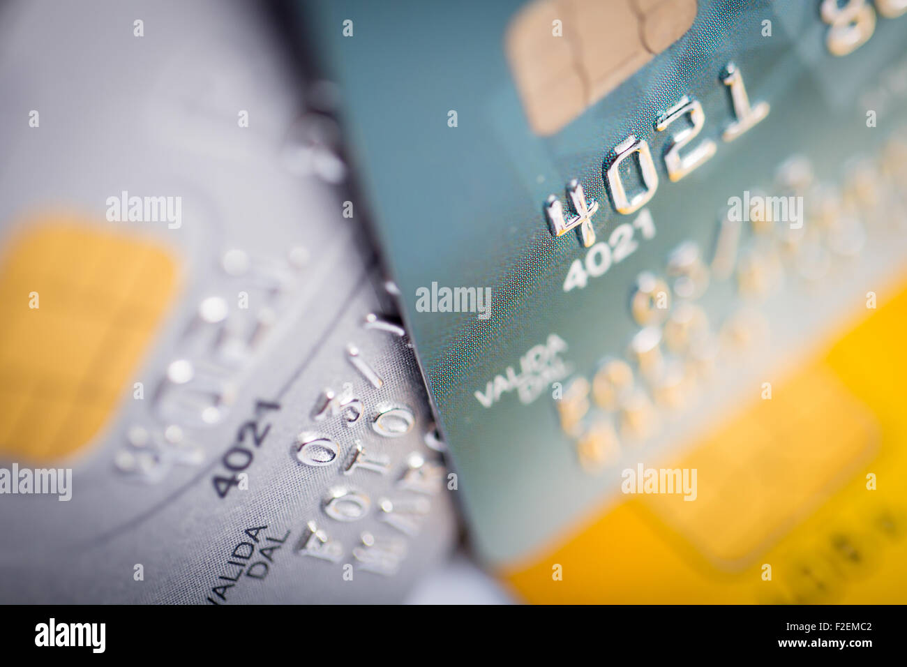 Close up of a green credit card Stock Photo