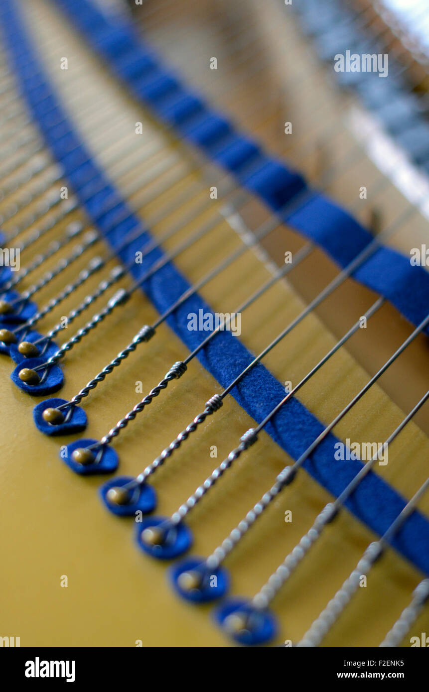 grand piano strings Stock Photo