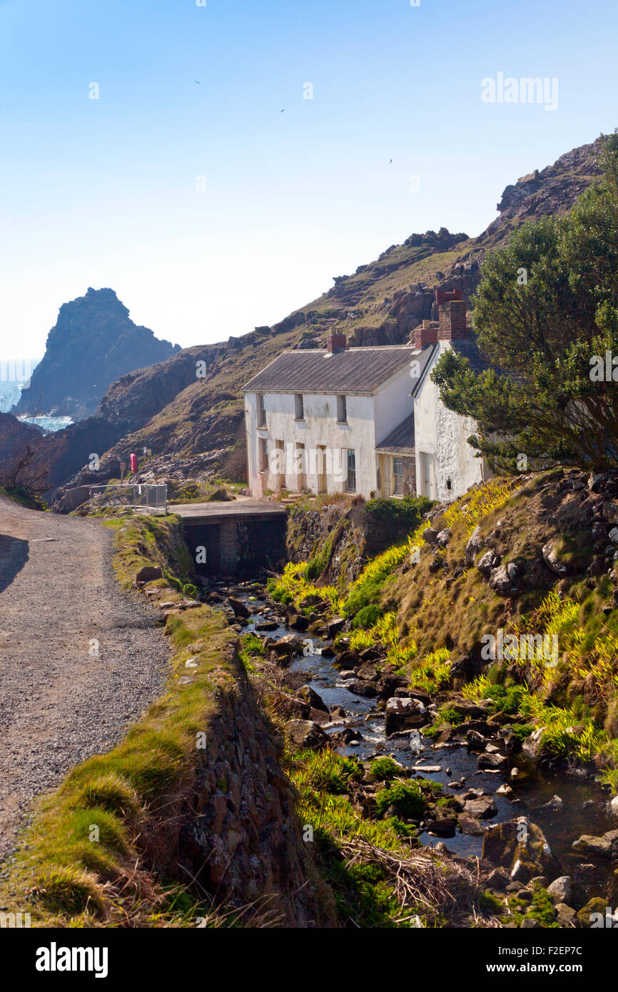 A Terrace Of Derelict Cottages At Kynance Cove Lizard Peninsula