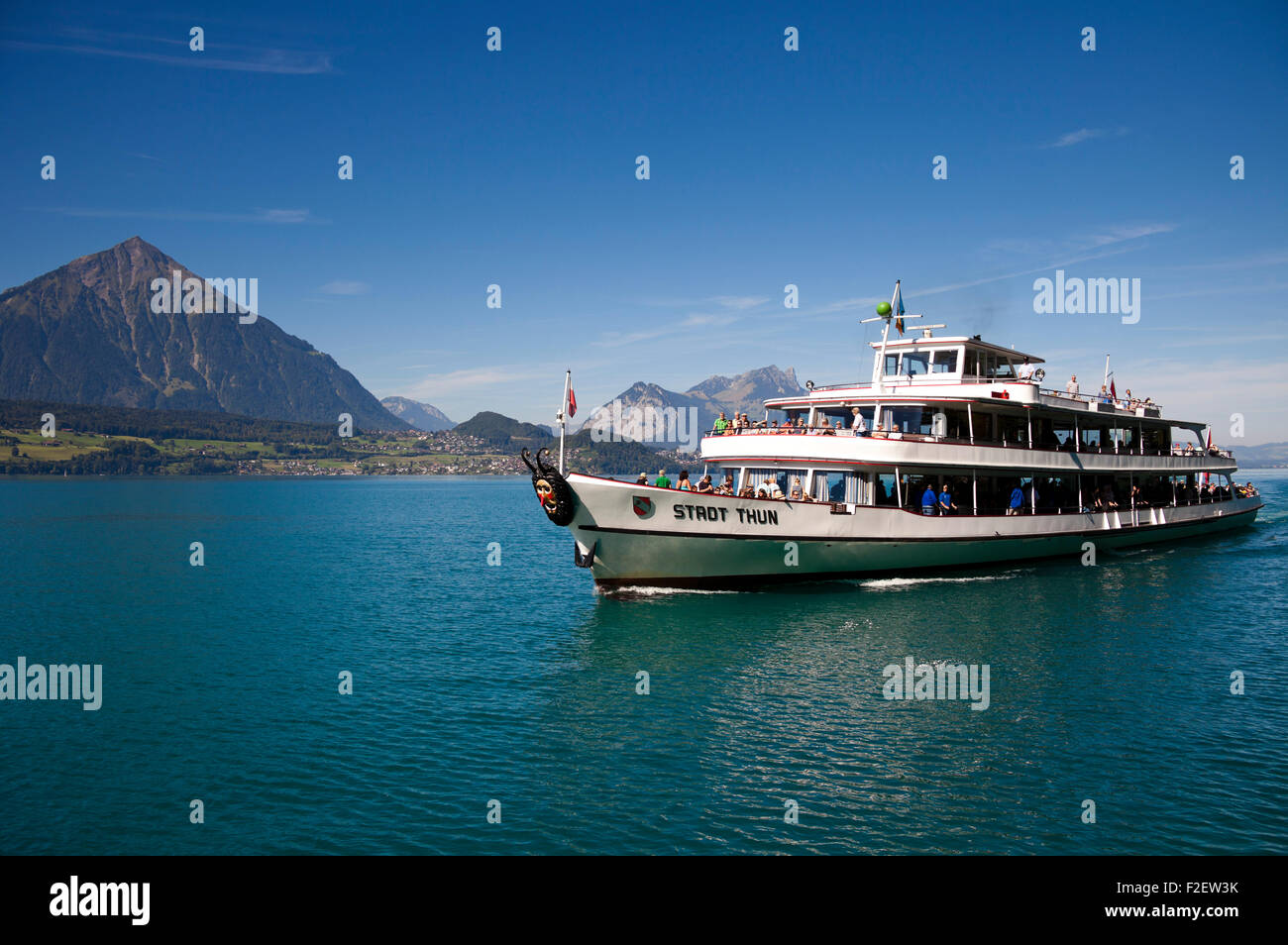 Tourist boat Lake Thunersee, Switzerland Europe Stock Photo