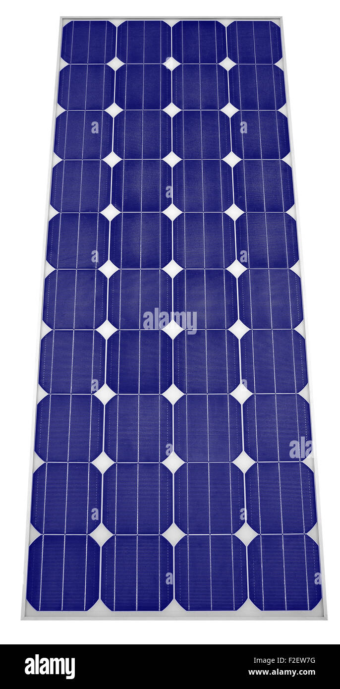 Solar panel Isolated on white background Clipping Path Stock Photo