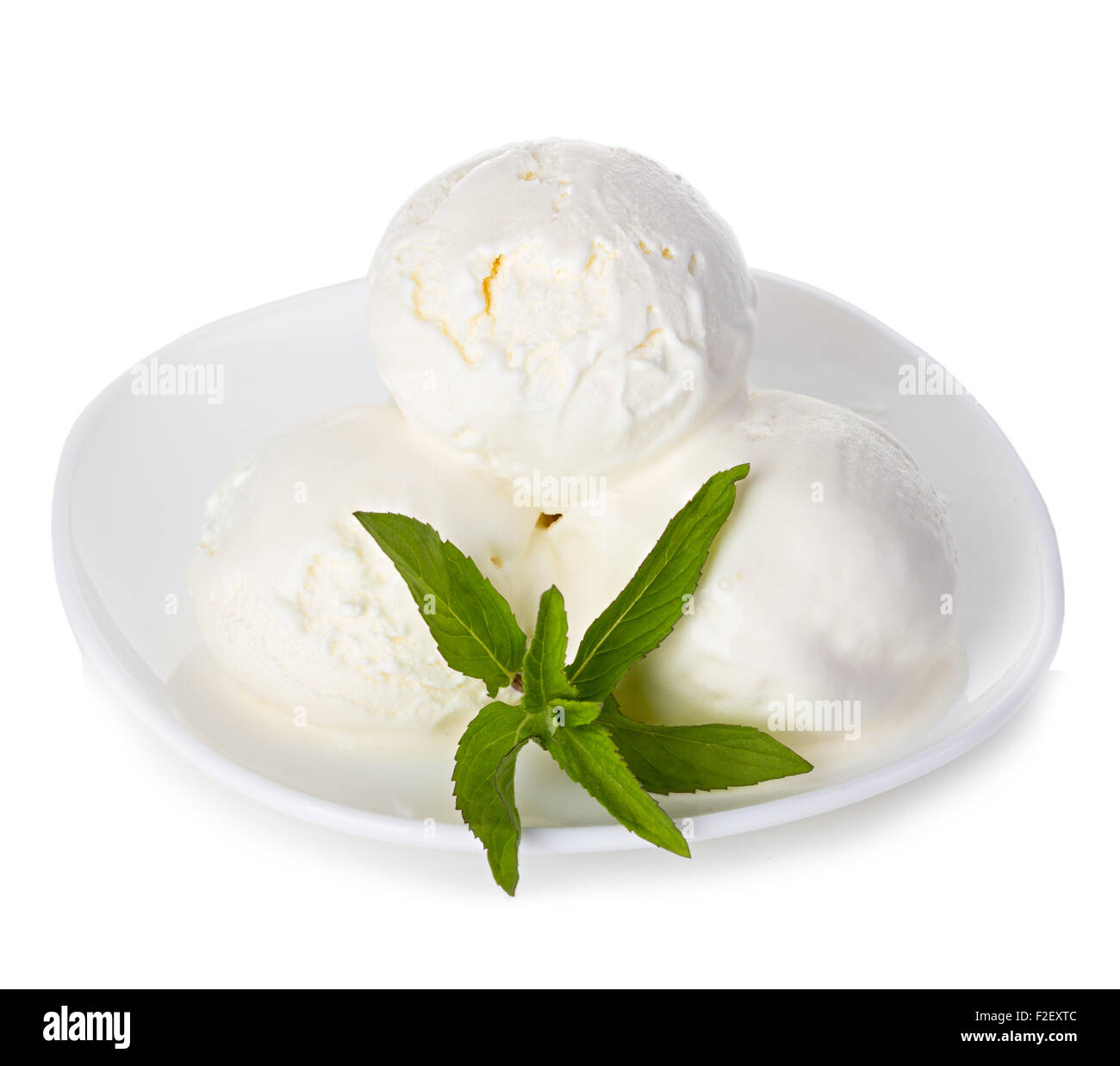 Ice cream with mint isolated Stock Photo