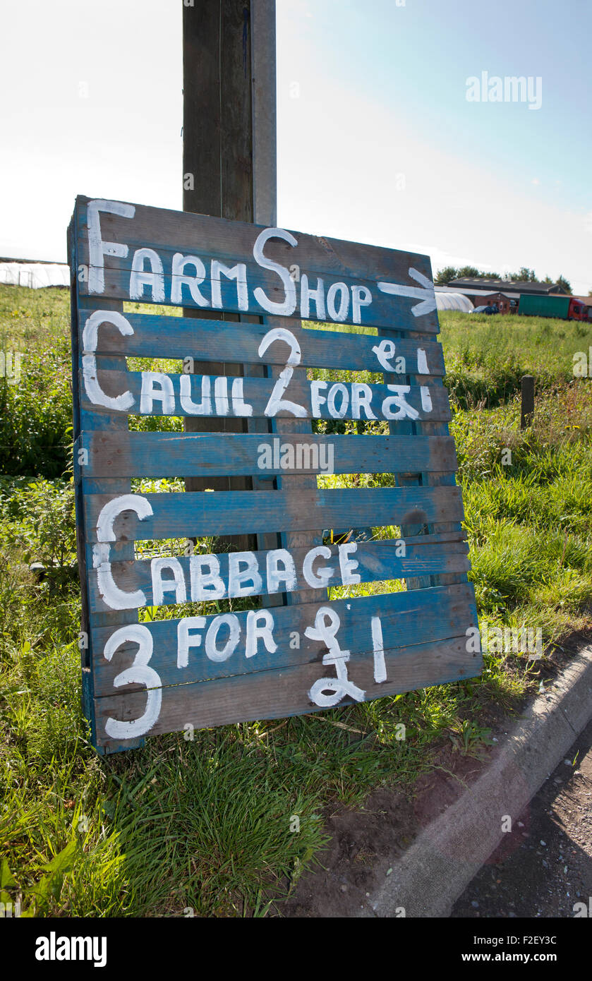 Farm Produce for sale in the villages and hamlets of Burscough, Lancashire, UK Stock Photo Alamy