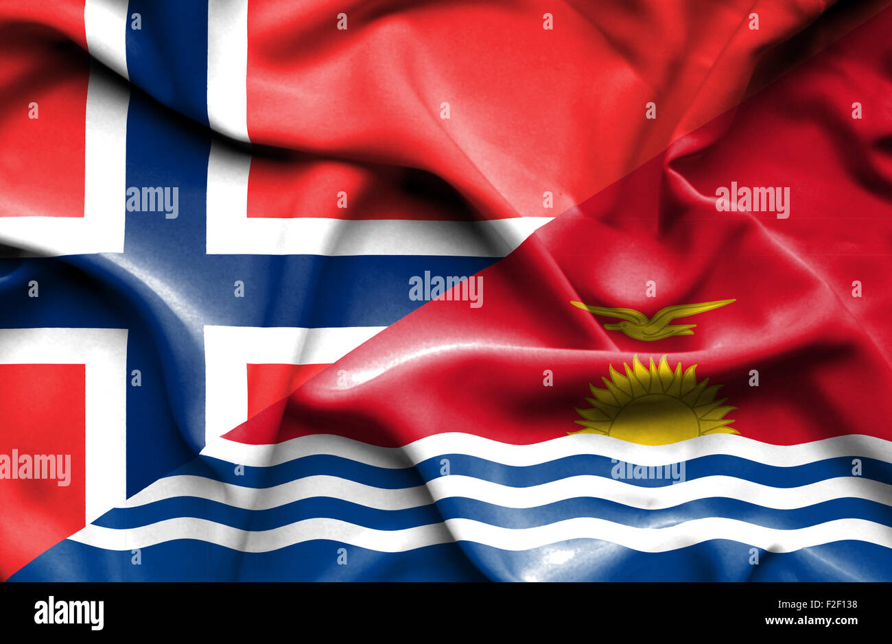 Waving flag of Kiribati and Stock Photo - Alamy