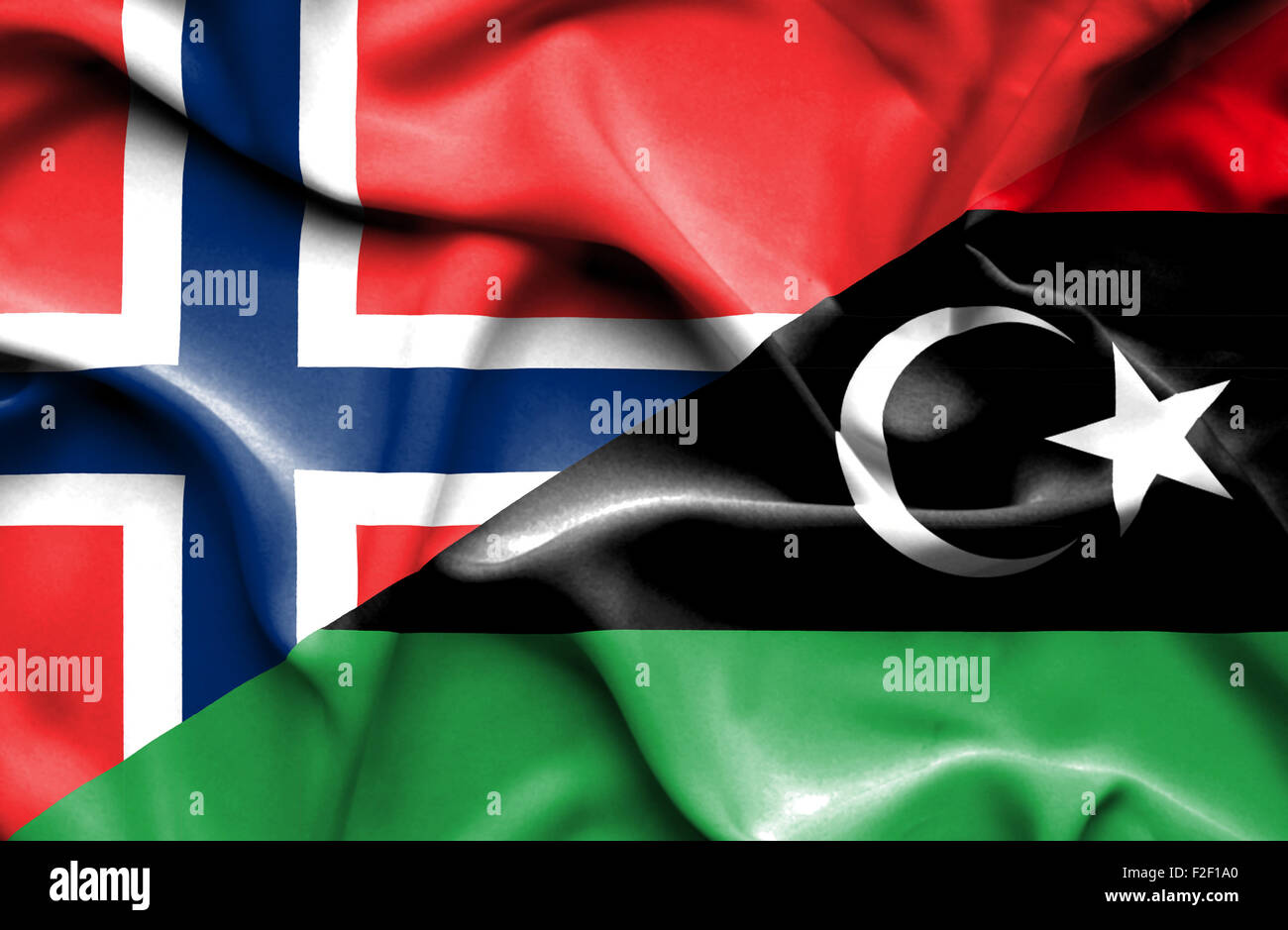 Waving flag of Libya and Stock Photo - Alamy