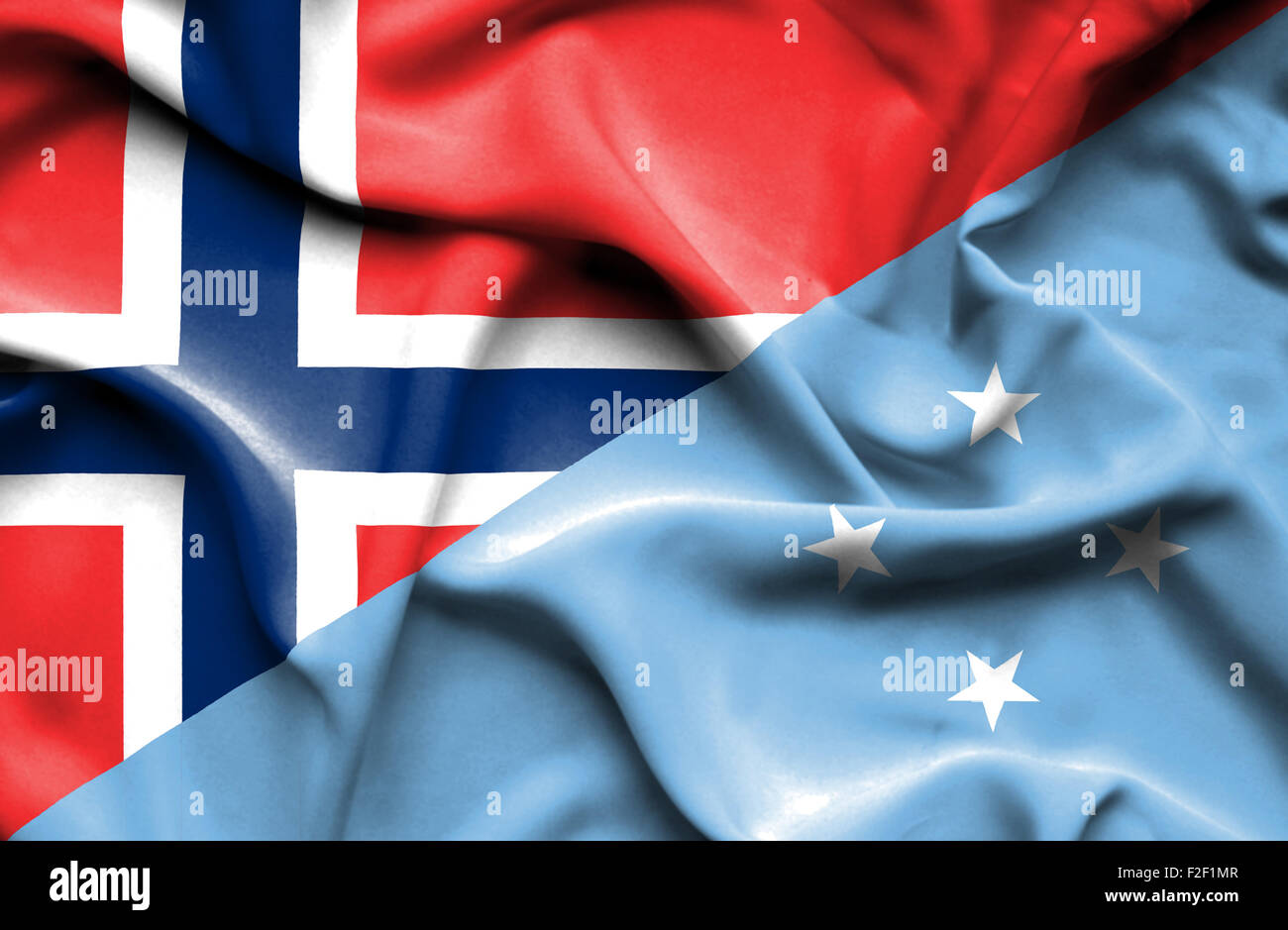 Waving flag of Micronesia and Stock Photo - Alamy