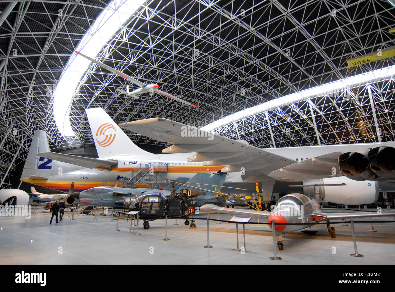 Musée Aeroscopia, Aeronautical Museum, Toulouse, France. Collection of antiques aircrafts Stock Photo