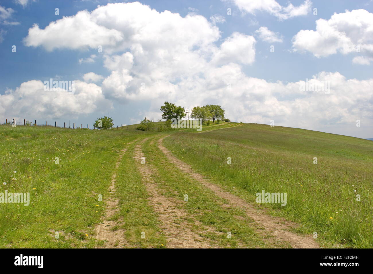 path to the top of hill, summer day in Slovakia Stock Photo