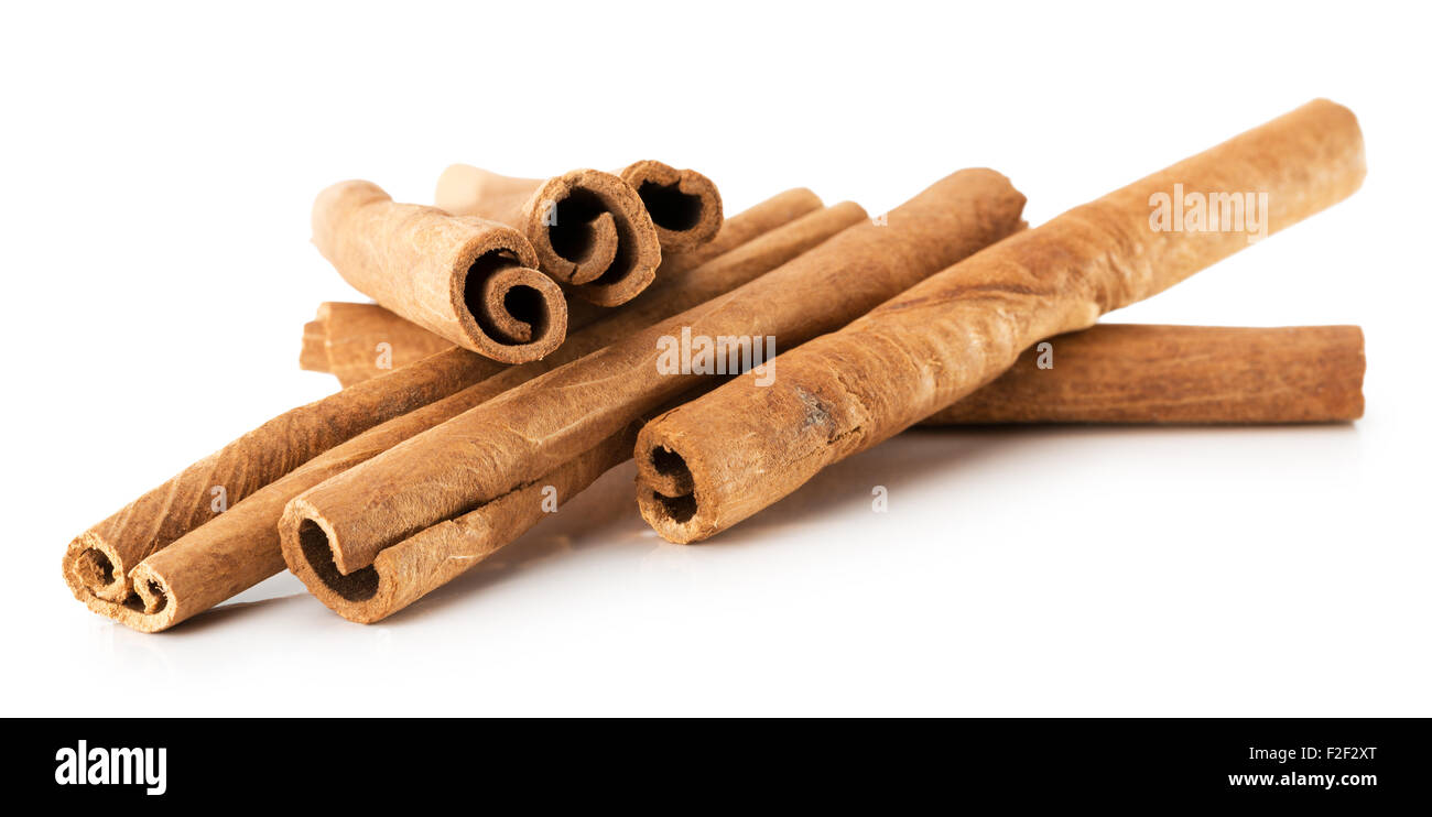cinnamon sticks isolated on the white background. Stock Photo