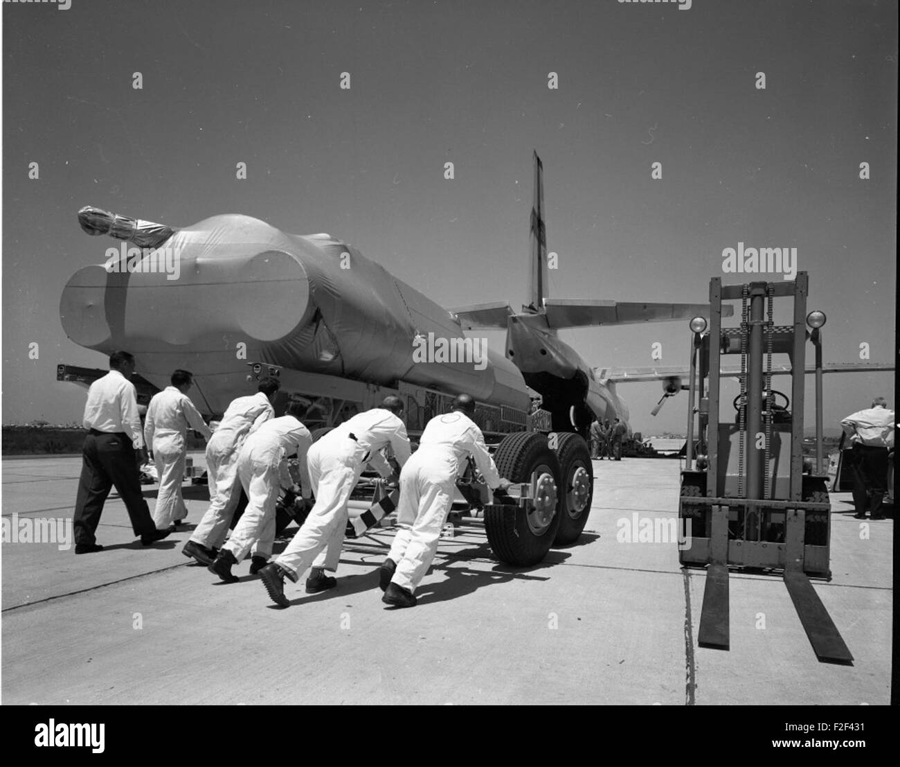 The Atlas Trailer, used for transporting rockets, is shown with its ...