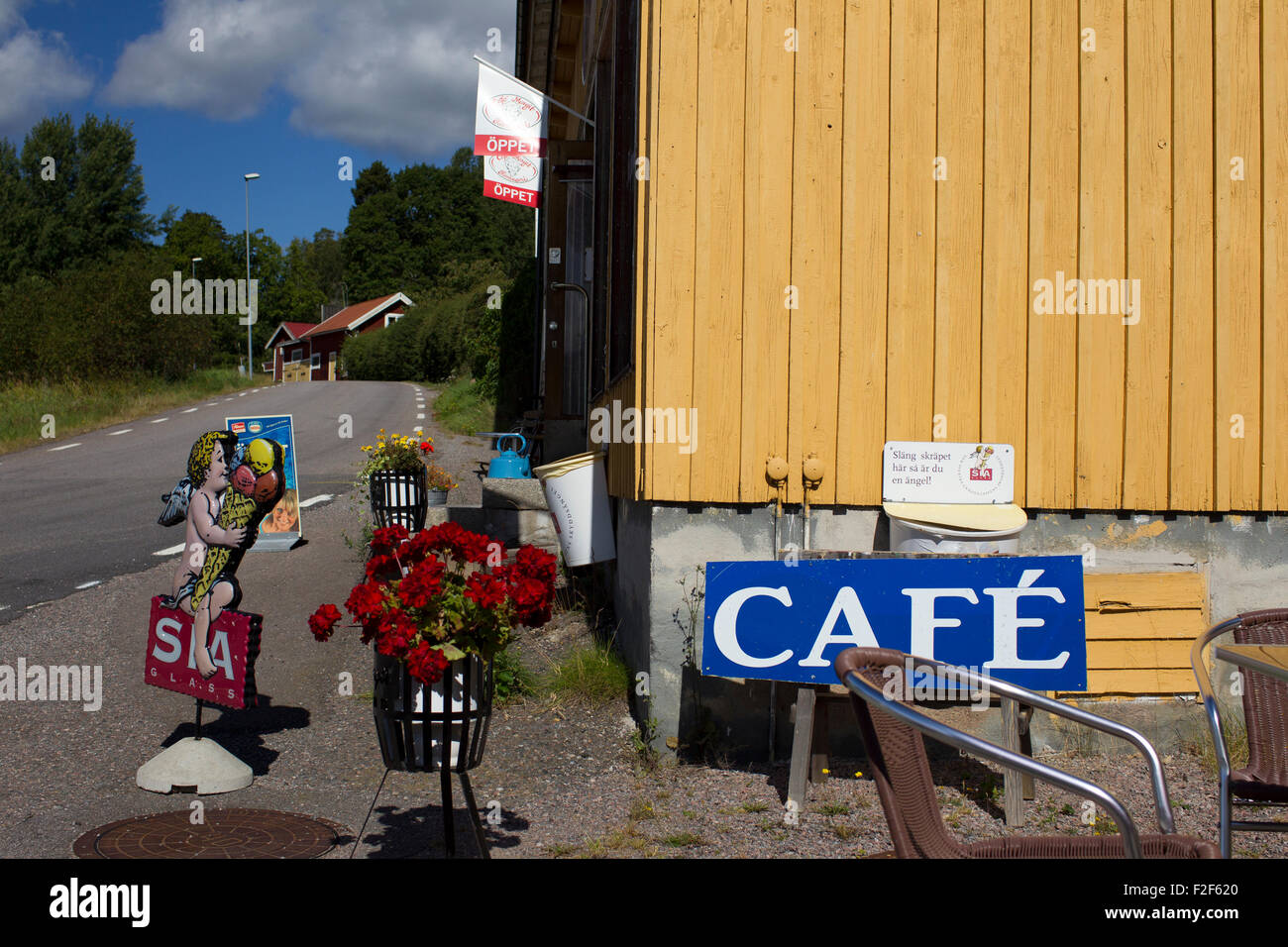 Photo from an old shop and cafe in a Swedish village Stock Photo