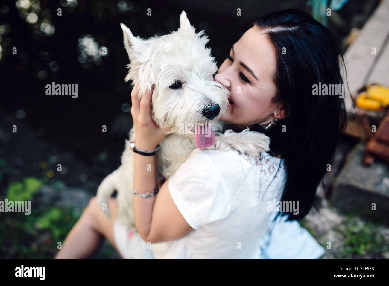 girl with her dog Stock Photo - Alamy