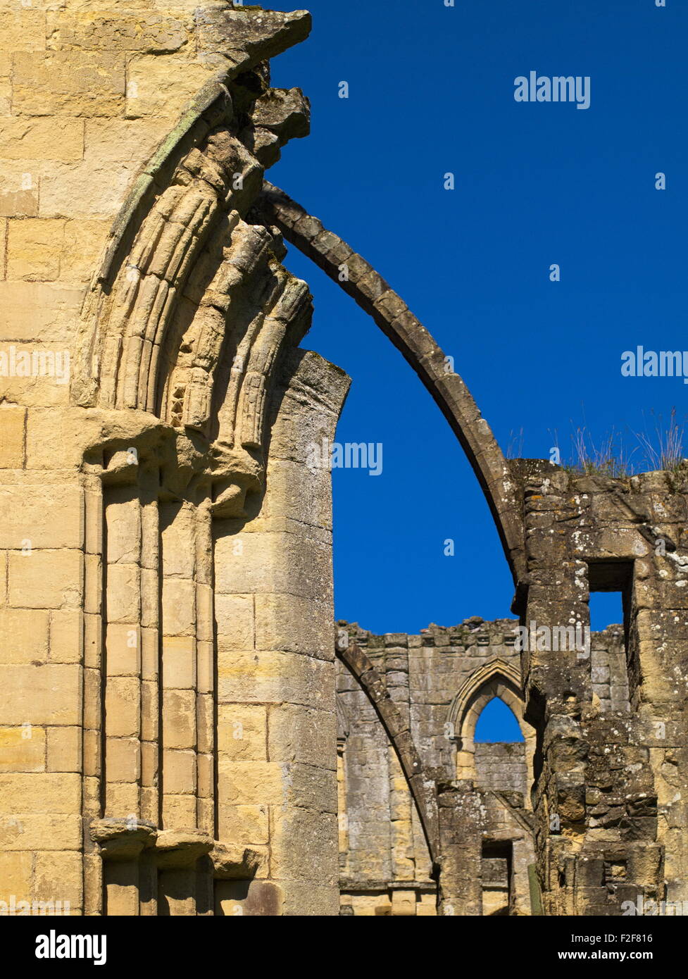 The Gothic ruins of Rievaulx Abbey in Ryedale, North Yorkshire Stock Photo