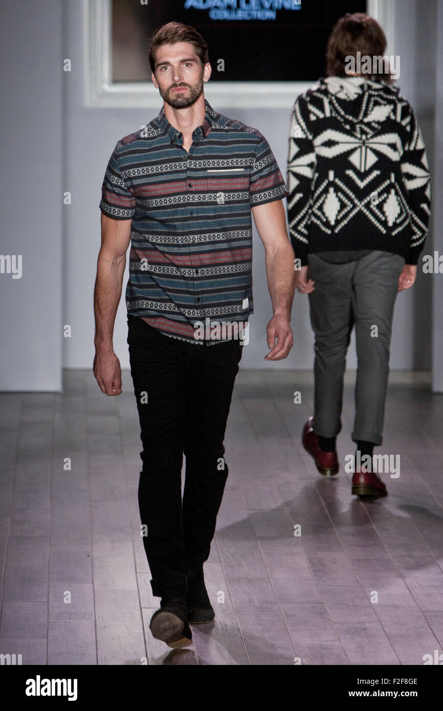 New York, USA. 16th September, 2015. Adam Levine Spring Summer 2016 runway  collection at New York fashion week. Photo Credit: Rudy k Credit: rudy  k/Alamy Live News Stock Photo - Alamy