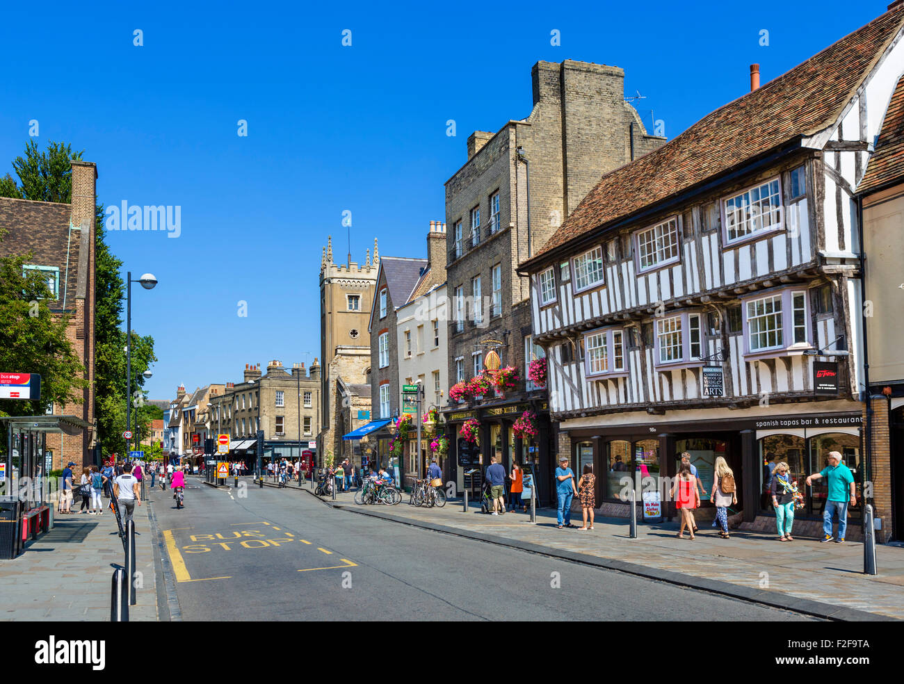 Bridge Street in the city centre, Cambridge, Cambridgeshire, England, UK Stock Photo