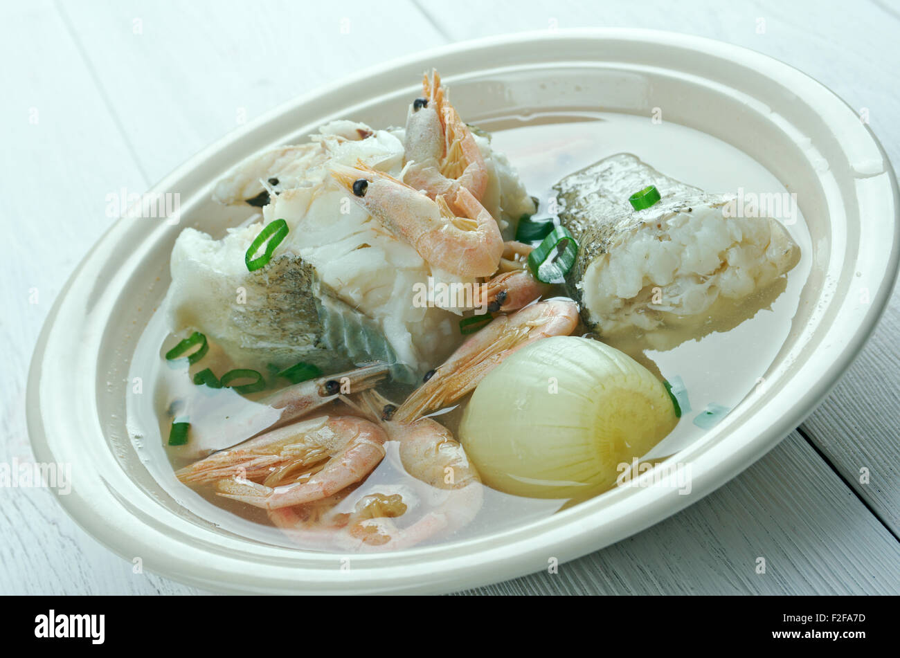 Caldo de siete mares - Mexican version of fish stew Stock Photo