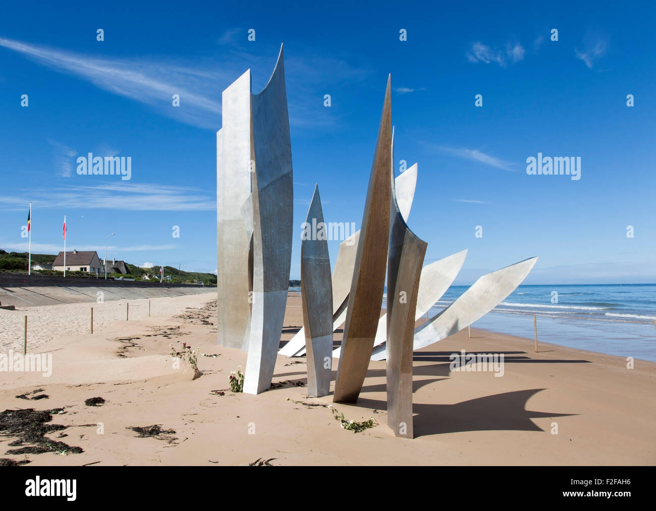 Les Braves War Memorial Omaha Beach Normandy Stock Photo