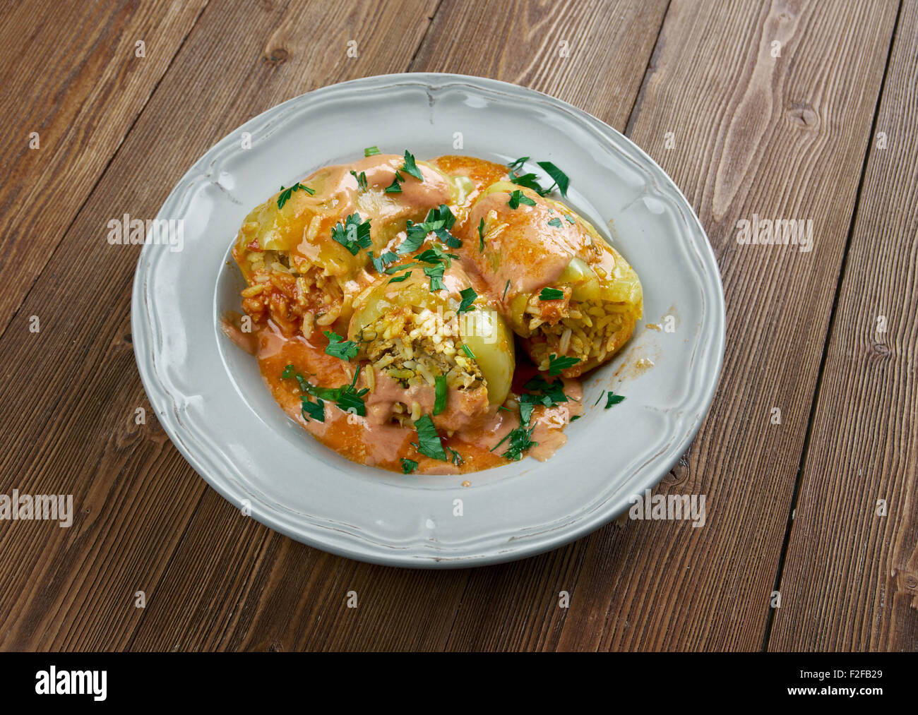 Punjena paprika stuffed pepper.dish made of peppers, stuffed with a