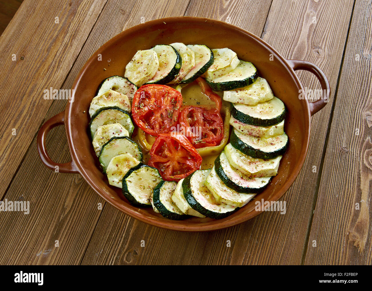 Fırında Kabak Dizme.Turkish cuisine Stock Photo