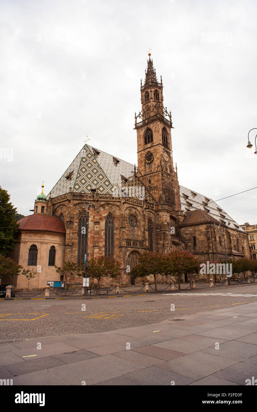 BOLZANO, ITALY - SEPTEMBER, 15: View of the Duomo di Bolzano Santa Maria Assunta on September 15, 2013 Stock Photo