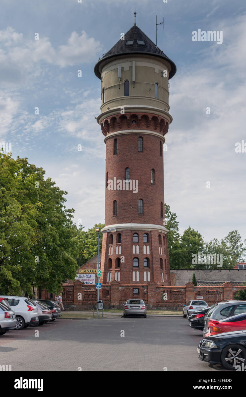 Early 20th century water tower, Morąg, northern Poland Stock Photo