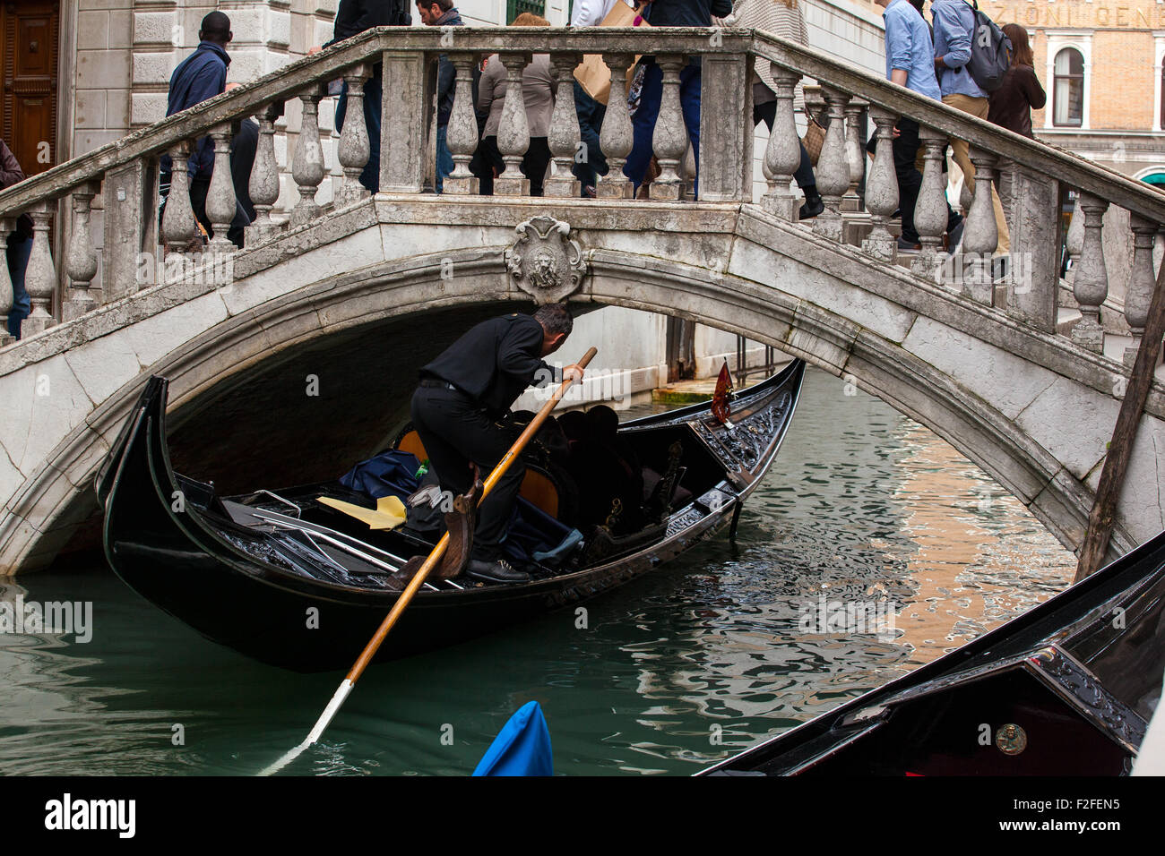 View of typical gondola in Venice lagoon Stock Photo - Alamy