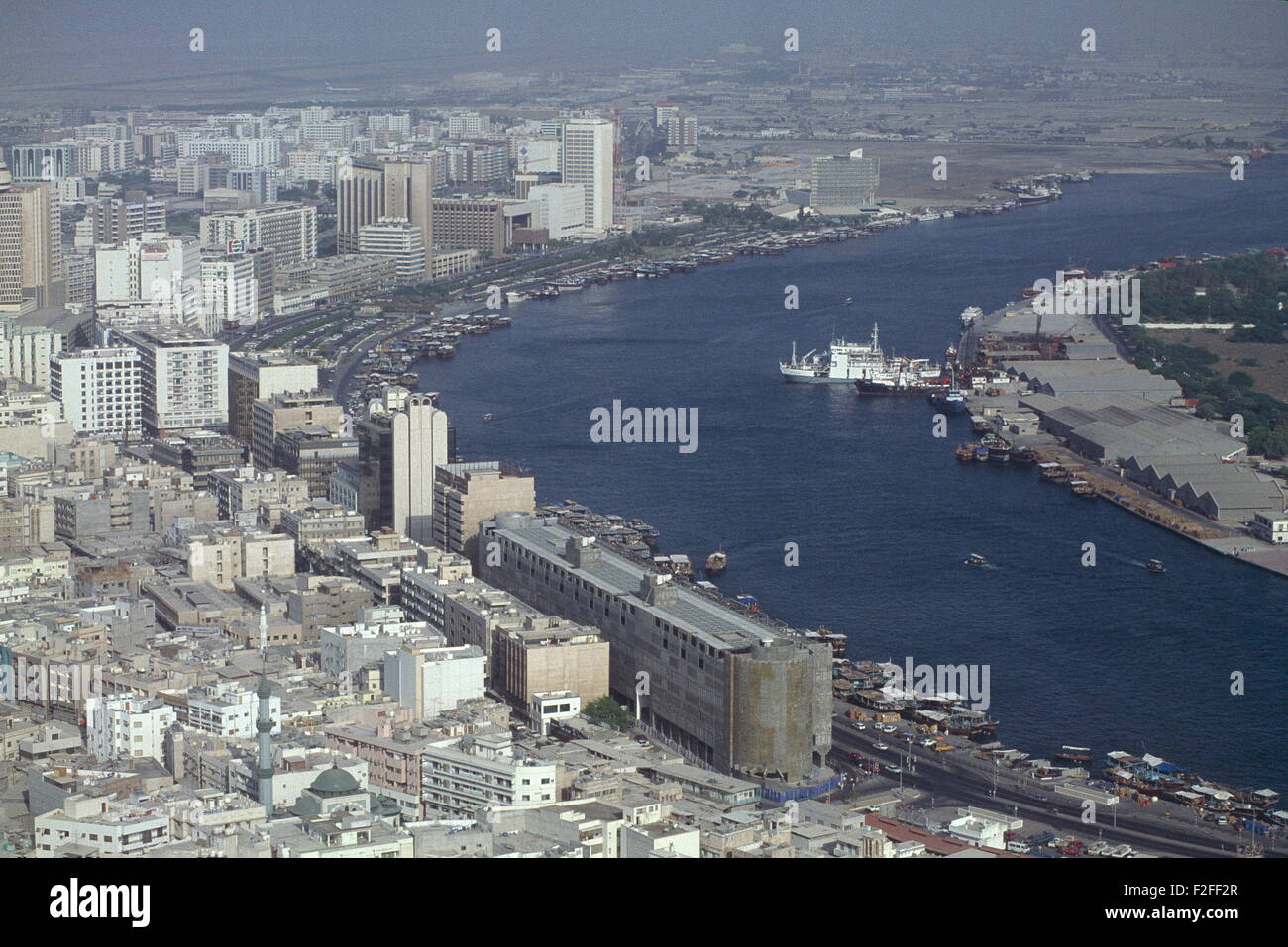 Dubai and Dubai Creek in the 1990s, before the big development boom